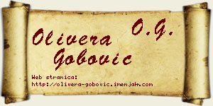 Olivera Gobović vizit kartica